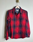 Outerknown 100% Organic Cotton Red Blue Plaid Blanket Shirt Button Down XS/S