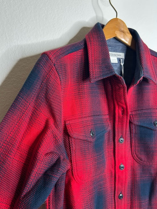 Outerknown 100% Organic Cotton Red Blue Plaid Blanket Shirt Button Down XS/S