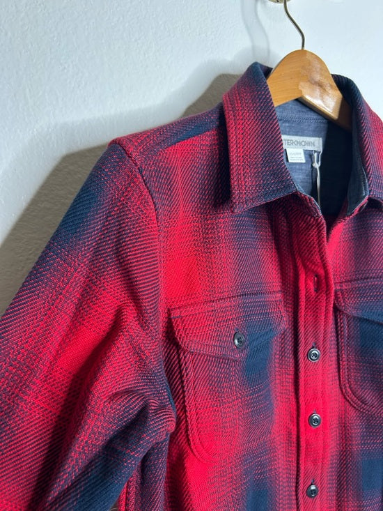 Outerknown 100% Organic Cotton Red Blue Plaid Blanket Shirt Button Down XS/S