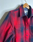 Outerknown 100% Organic Cotton Red Blue Plaid Blanket Shirt Button Down XS/S