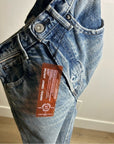 NWT Moussy Vintage 100% Cotton Tapered Distressed Jean Cow Hide Patch