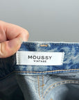 NWT Moussy Vintage 100% Cotton Tapered Distressed Jean Cow Hide Patch
