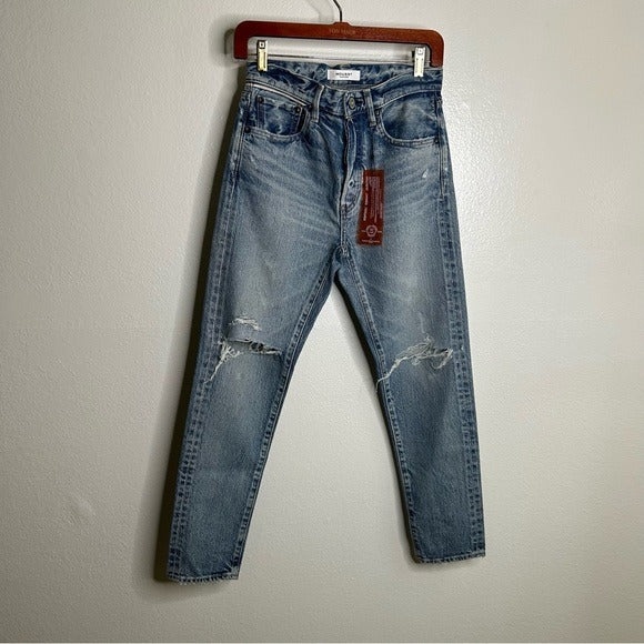 Moussy NWT Moussy Vintage 100% Cotton Tapered Distressed Jean Cow Hide Patch - Cotton, Denim