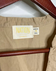Nation LA 100% Pima Cotton Tan Neutural Tiered Short Sleeve Midi Dress