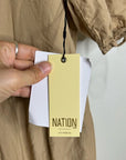 Nation LA 100% Pima Cotton Tan Neutural Tiered Short Sleeve Midi Dress