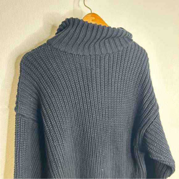 MATE The Label 100% Organic Cotton Half - Zip Chunky Knit Oversized Sweater