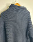 MATE The Label 100% Organic Cotton Half - Zip Chunky Knit Oversized Sweater