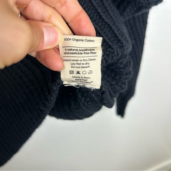 MATE The Label 100% Organic Cotton Half - Zip Chunky Knit Oversized Sweater