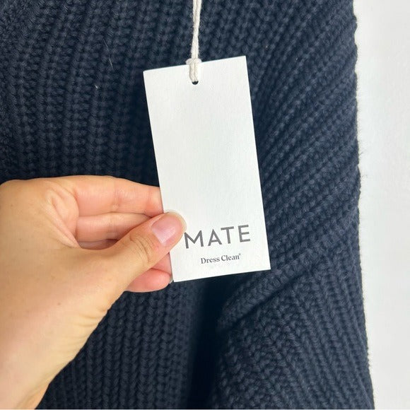 MATE The Label 100% Organic Cotton Half - Zip Chunky Knit Oversized Sweater