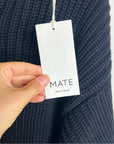 MATE The Label 100% Organic Cotton Half - Zip Chunky Knit Oversized Sweater