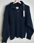 MATE The Label 100% Organic Cotton Half - Zip Chunky Knit Oversized Sweater