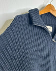MATE The Label 100% Organic Cotton Half - Zip Chunky Knit Oversized Sweater