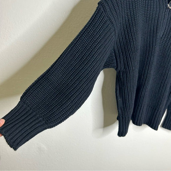 MATE The Label 100% Organic Cotton Half - Zip Chunky Knit Oversized Sweater