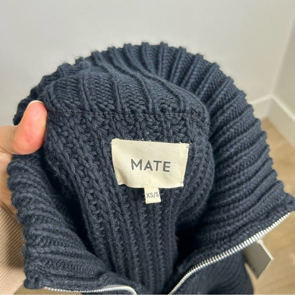 MATE The Label 100% Organic Cotton Half - Zip Chunky Knit Oversized Sweater