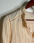Faherty 100% Organic Cotton Peach Willa Button Down Long Sleeve Blouse Top