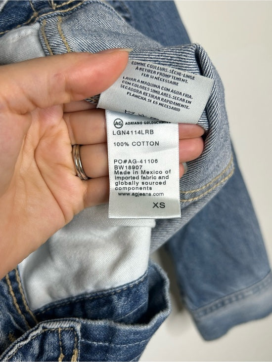 AG Denim 100% Cotton Tie Belt Button Down Jean Jacket Oversized