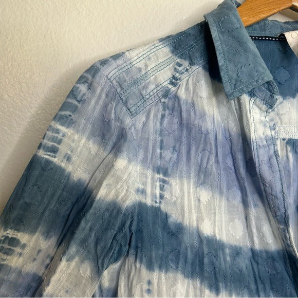 Anthropologie Pilcro 100% Cotton Tie Dye Button Down Top