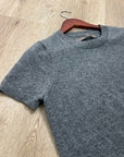 Enza Costa 100% Cashmere Gray Short Sleeve Knit Crew Neck Top
