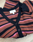 Cleobella 100% Organic Cotton Knit Multicolor Striped Bethany Cardigan Sweater