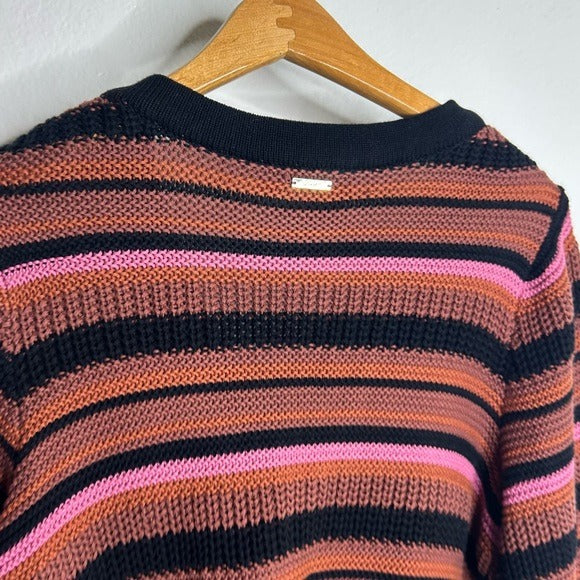 Cleobella 100% Organic Cotton Knit Multicolor Striped Bethany Cardigan Sweater