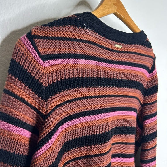 Cleobella 100% Organic Cotton Knit Multicolor Striped Bethany Cardigan Sweater