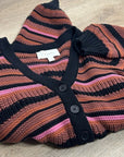 Cleobella 100% Organic Cotton Knit Multicolor Striped Bethany Cardigan Sweater