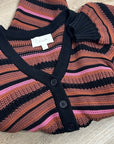 Cleobella 100% Organic Cotton Knit Multicolor Striped Bethany Cardigan Sweater
