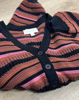Cleobella 100% Organic Cotton Knit Multicolor Striped Bethany Cardigan Sweater