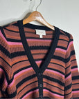 Cleobella 100% Organic Cotton Knit Multicolor Striped Bethany Cardigan Sweater