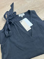 Nation LA 100% Cotton Jersey Daniella Black Tie Up V- Neck Tank Top