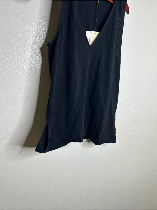 Nation LA 100% Cotton Jersey Daniella Black Tie Up V- Neck Tank Top