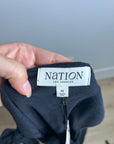 Nation LA 100% Cotton Jersey Daniella Black Tie Up V- Neck Tank Top