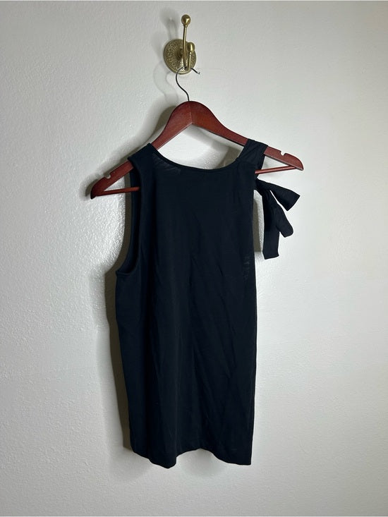 Nation LA 100% Cotton Jersey Daniella Black Tie Up V- Neck Tank Top