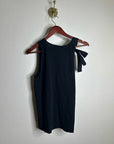 Nation LA 100% Cotton Jersey Daniella Black Tie Up V- Neck Tank Top