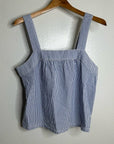 Brixton 100% Cotton Striped Babydoll Textured Tank Top
