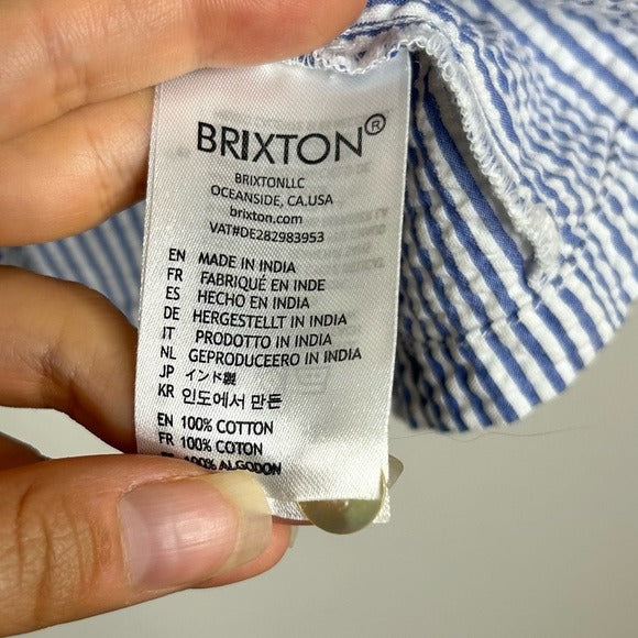Brixton 100% Cotton Striped Babydoll Textured Tank Top