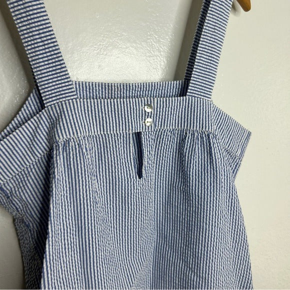 Brixton Brixton 100% Cotton Striped Babydoll Textured Tank Top - Cotton