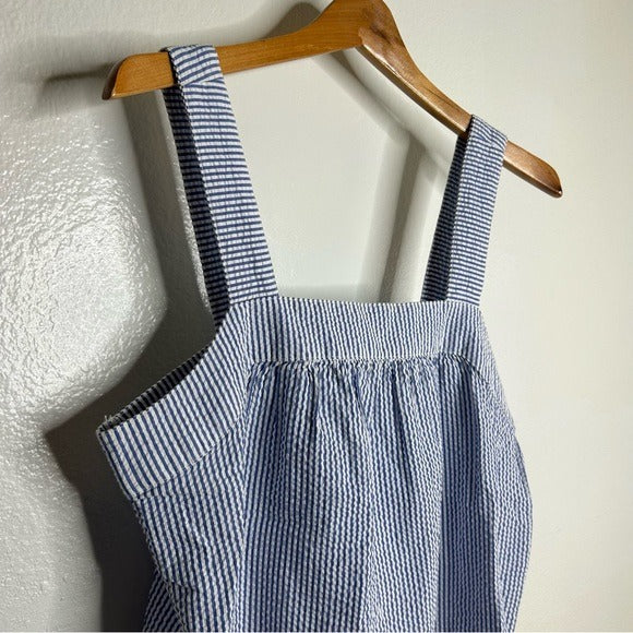 Brixton 100% Cotton Striped Babydoll Textured Tank Top