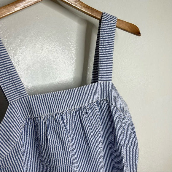 Brixton 100% Cotton Striped Babydoll Textured Tank Top