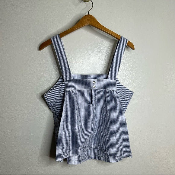 Brixton 100% Cotton Striped Babydoll Textured Tank Top
