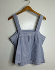 Brixton 100% Cotton Striped Babydoll Textured Tank Top