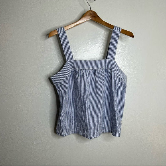 Brixton 100% Cotton Striped Babydoll Textured Tank Top