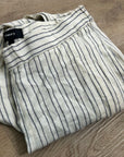 Theory 100% Linen Striped Straight Leg Cropped Pant