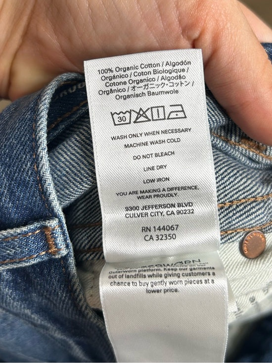 Outerknown 100% Organic Cotton Denim Brook Wide Leg Sea Jean