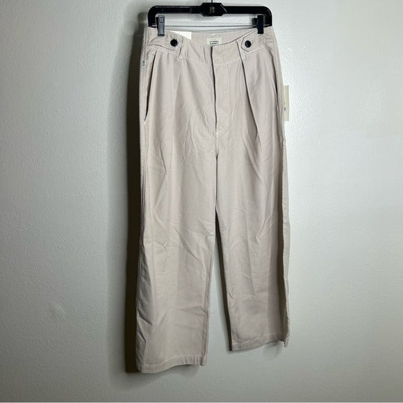 Citizens Of Humanity Citizens of Humanity 100% Cotton Payton Pleated Trouser Pant in Oysterette - Cotton