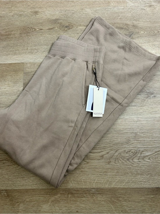 Nation LTD Nation LA 100% Cotton Wide Leg Flare Pull on Sweatpant in Mushroom - Cotton