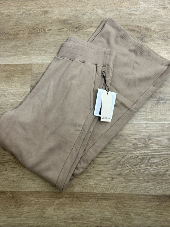 Nation LTD Nation LA 100% Cotton Wide Leg Flare Pull on Sweatpant in Mushroom - Cotton