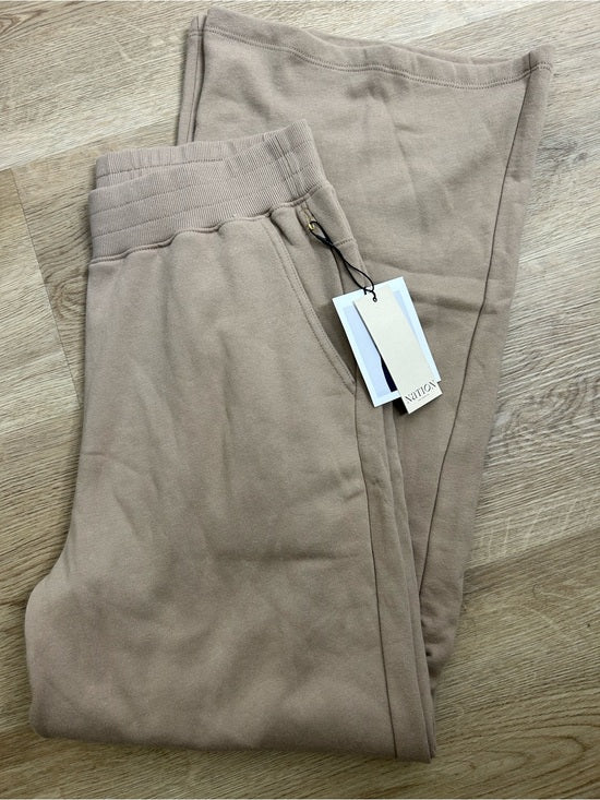 Nation LTD Nation LA 100% Cotton Wide Leg Flare Pull on Sweatpant in Mushroom - Cotton