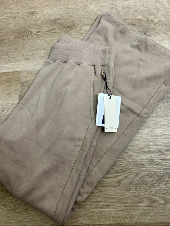 Nation LTD Nation LA 100% Cotton Wide Leg Flare Pull on Sweatpant in Mushroom - Cotton