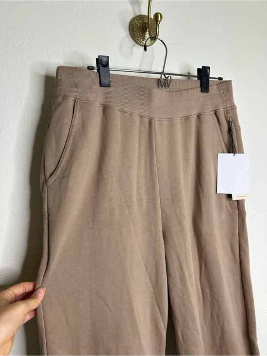 Nation LTD Nation LA 100% Cotton Wide Leg Flare Pull on Sweatpant in Mushroom - Cotton